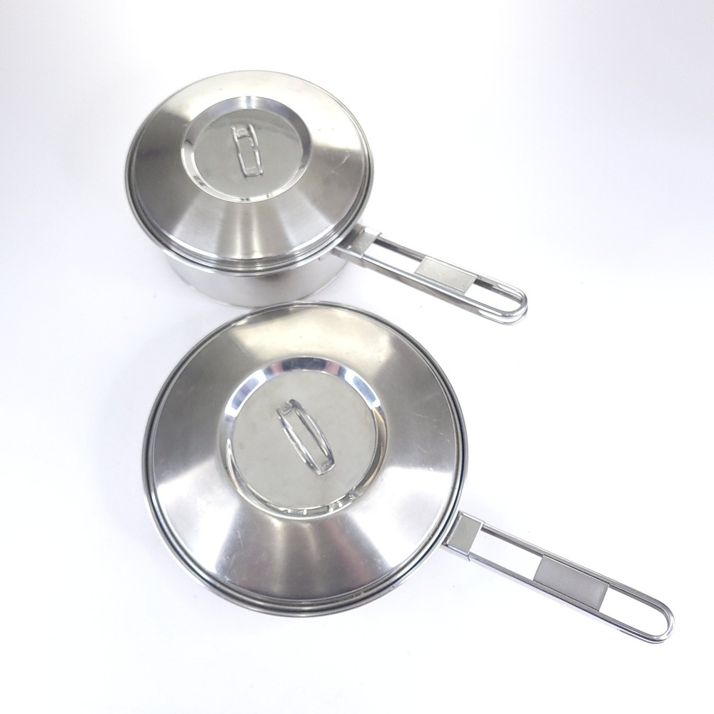 Tramontina Stainless Steel 3 qt Pot 10" Saute Pan Triple Ply Fundo Triplo Lids